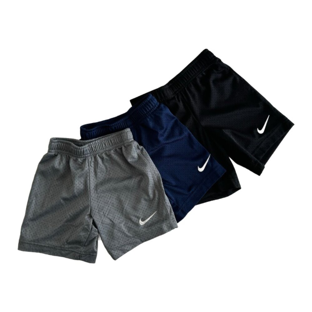 Nike Toddler Basketball Shorts Bundle - 3 Color Bundle: Grey, Blue, Black